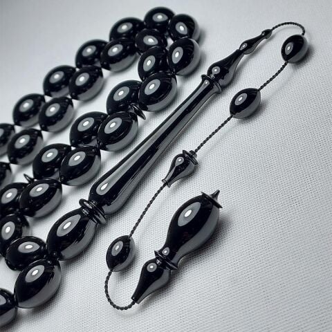 Usta İşi Oltu Taşı Tespih 10*14,5 (mm)