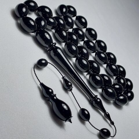 Usta İşi Oltu Taşı Tespih 10*14,5 (mm)