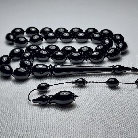 Usta İşi Oltu Taşı Tespih 10*14,5 (mm)