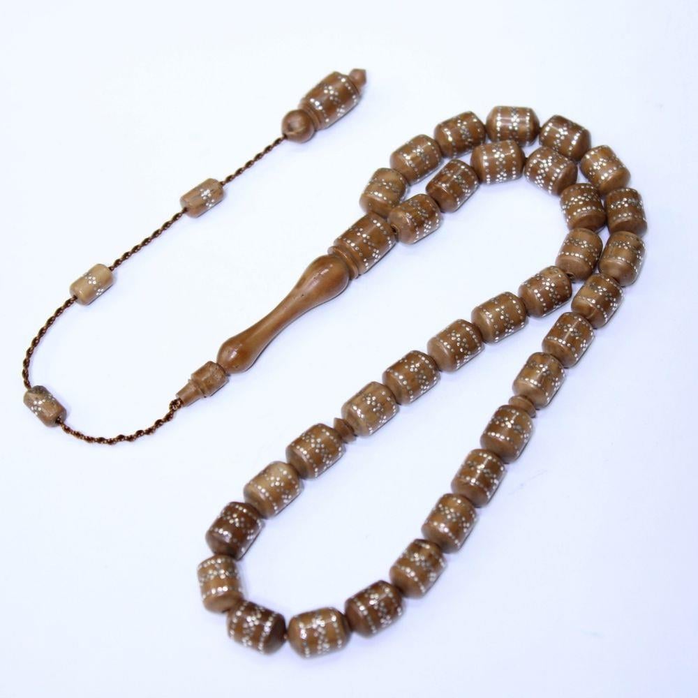 Gümüş İşlemeli Kuka Tespih 7,5*10,5 (mm)