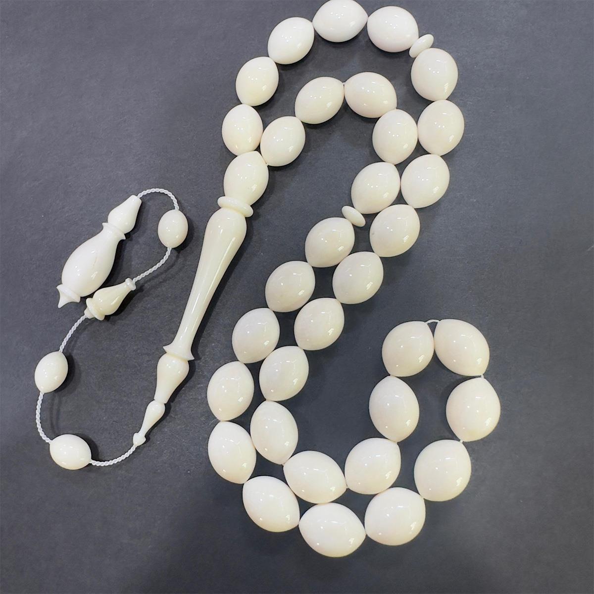 Usta İşçilikli Fildişi Tespih 9*12,5 (mm)