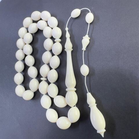 Usta İşçilikli Fildişi Tespih 9*12,5 (mm)