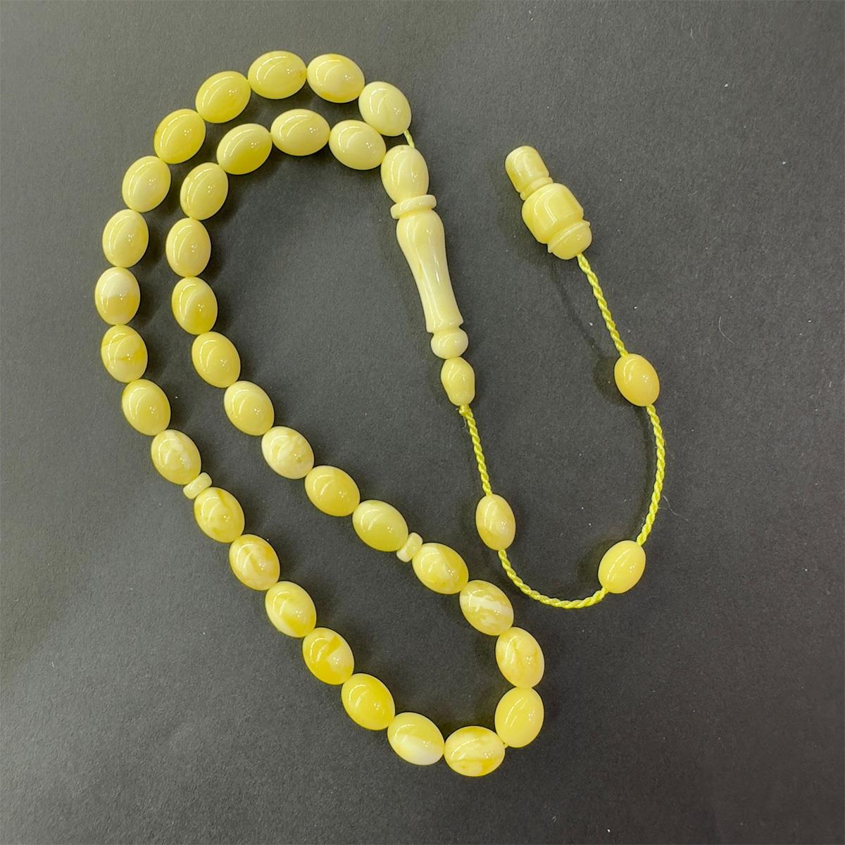 Akça Sistemli Kaliningrad Damla Kehribar Beyzi Tespih 6,5*8,5 (mm)