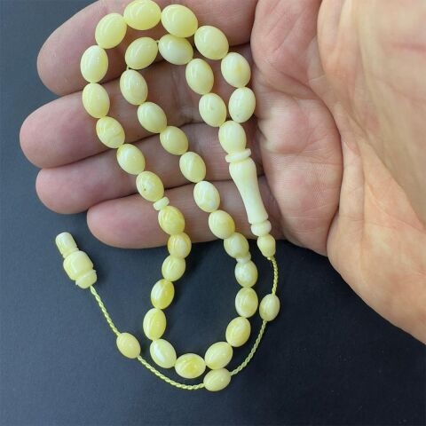 Akça Sistemli Kaliningrad Damla Kehribar Beyzi Tespih 6,5*8,5 (mm)