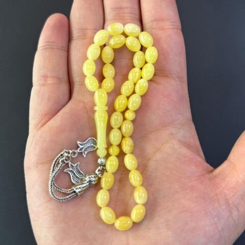 Kaliningrad Damla Kehribar Tespih 6*8 (mm)-1