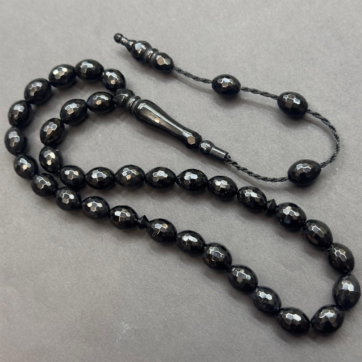 Obsidyen Doğal Taş Tespih 8*11 (mm)