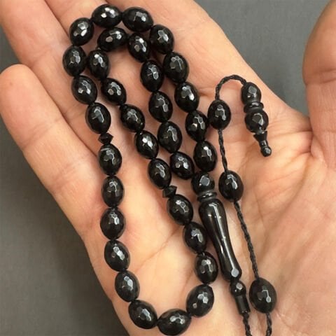 Obsidyen Doğal Taş Tespih 8*11 (mm)