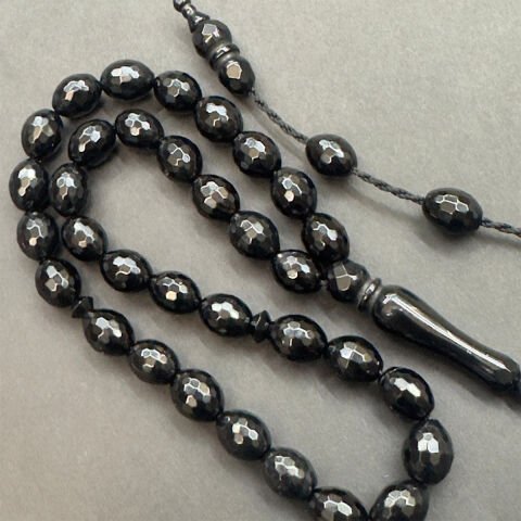 Obsidyen Doğal Taş Tespih 8*11 (mm)