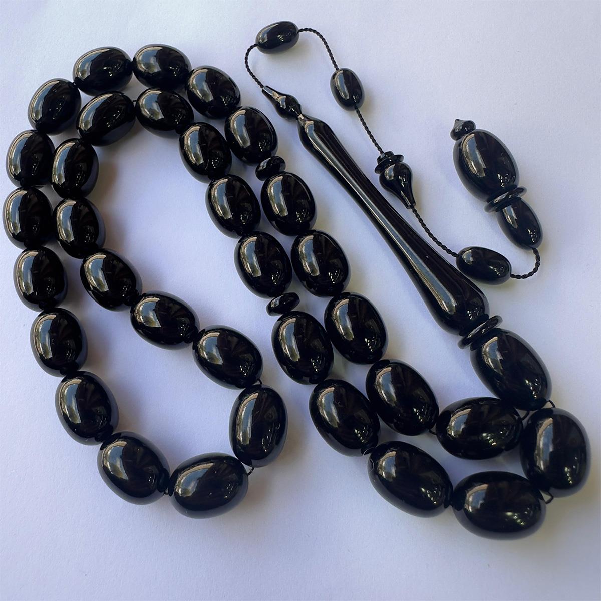 Usta İşçilikli Oltu Taşı Tespih 11*15 (mm)