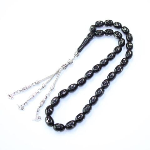 12'li İşleme Oltu Taşı Tespih 7*10,5 (mm)