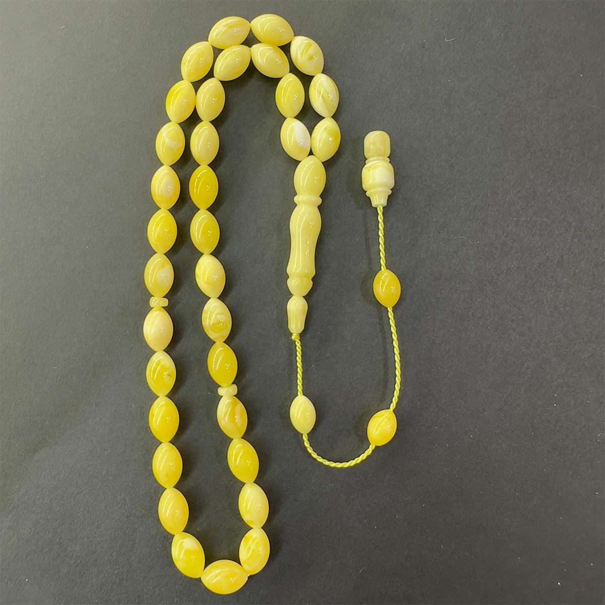 Akça Sistemli Kaliningrad Damla Kehribar Beyzi Tespih 7*10,5 (mm)