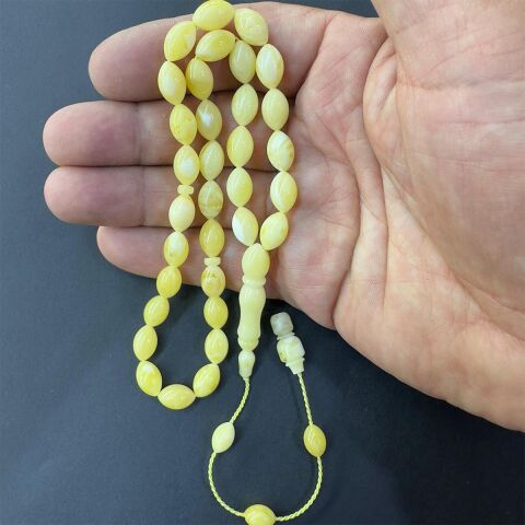 Akça Sistemli Kaliningrad Damla Kehribar Beyzi Tespih 7*10,5 (mm)