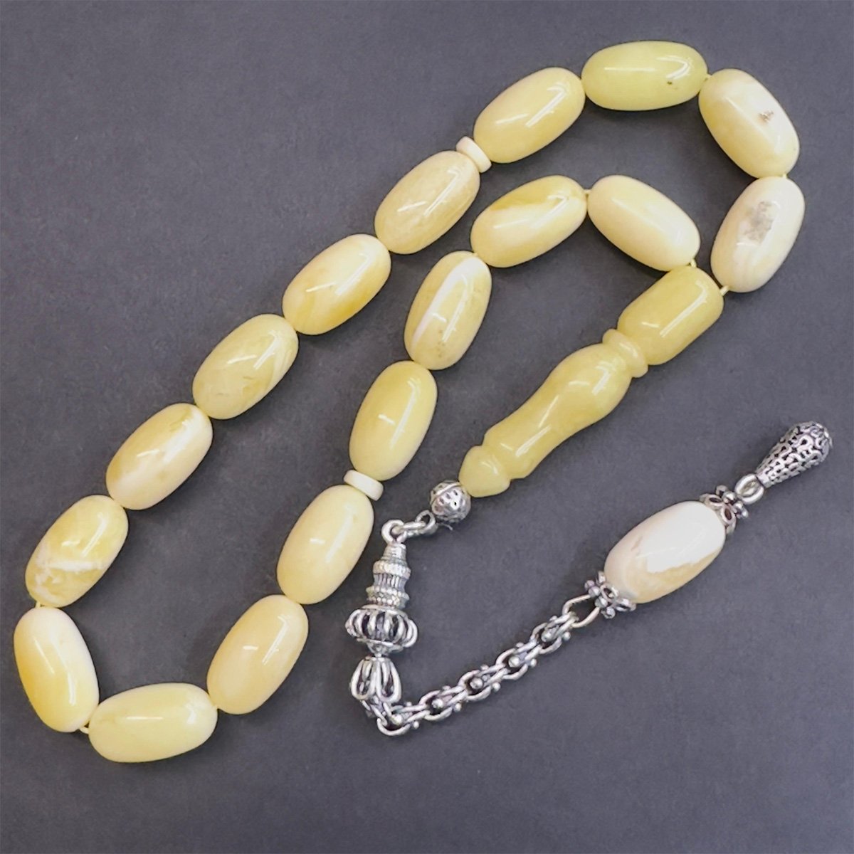 Maskot Kaliningrad Damla Kehribar Tespih 8*14,5 (mm)