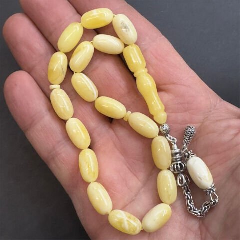 Maskot Kaliningrad Damla Kehribar Tespih 8*14,5 (mm)