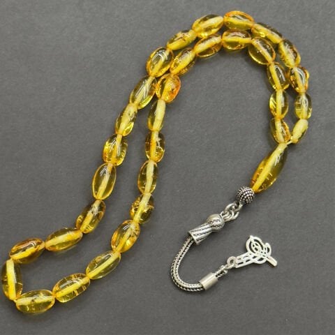 Haşere Fosilli Kaliningrad Damla Kehribar Tespih 5,5*10 (mm)