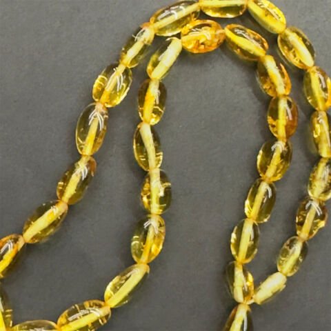 Haşere Fosilli Kaliningrad Damla Kehribar Tespih 5,5*10 (mm)