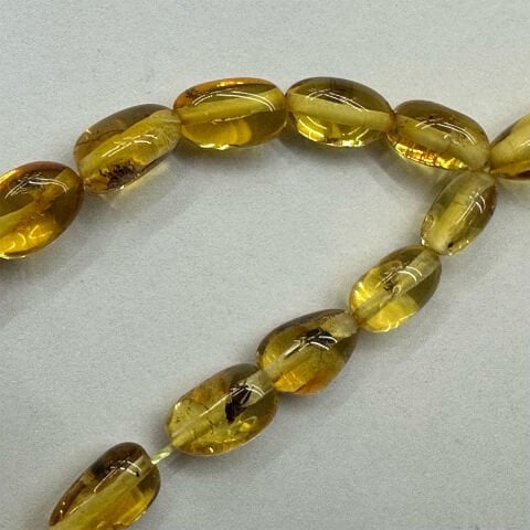 Haşere Fosilli Kaliningrad Damla Kehribar Tespih 5,5*10 (mm)