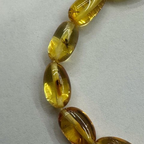 Haşere Fosilli Kaliningrad Damla Kehribar Tespih 5,5*10 (mm)