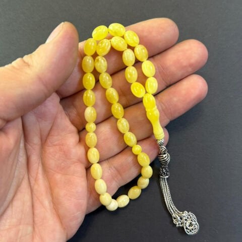 Kaliningrad Damla Kehribar Tespih 6*8 (mm)-3