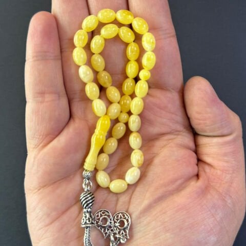 Kaliningrad Damla Kehribar Tespih 6*8 (mm)-3