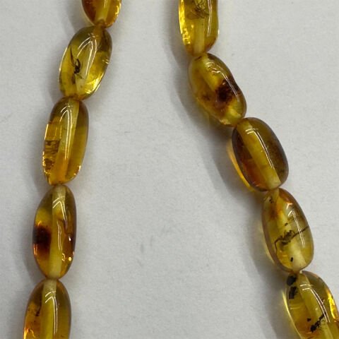 Haşere Fosilli Kaliningrad Damla Kehribar Tespih 5*10 (mm)