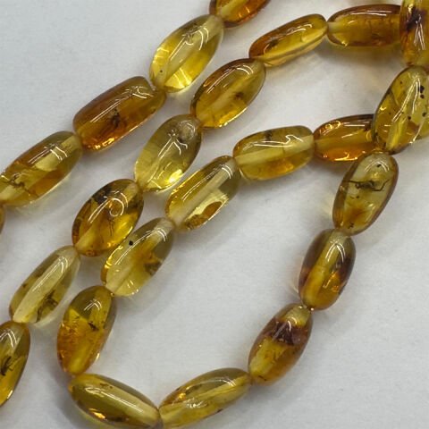 Haşere Fosilli Kaliningrad Damla Kehribar Tespih 5*10 (mm)