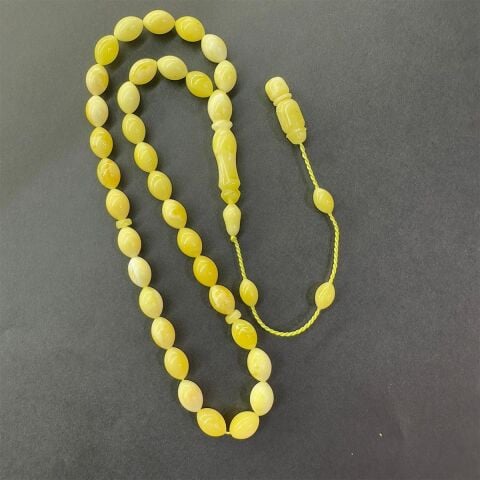 Akça Sistemli Kaliningrad Damla Kehribar Beyzi Tespih 6.5*9 (mm)