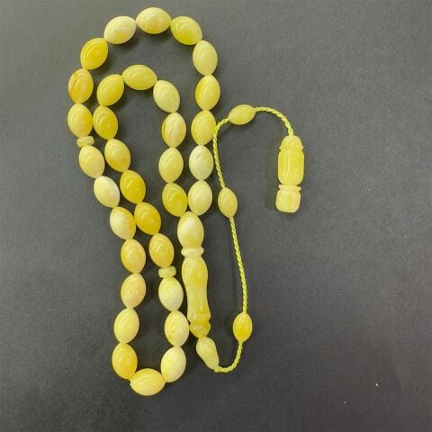 Akça Sistemli Kaliningrad Damla Kehribar Beyzi Tespih 6.5*9 (mm)