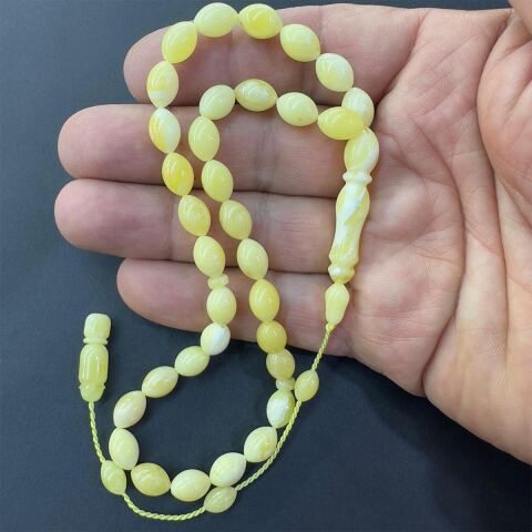 Akça Sistemli Kaliningrad Damla Kehribar Beyzi Tespih 6.5*9 (mm)