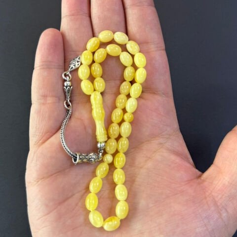 Kaliningrad Damla Kehribar Tespih 6*8 (mm)-4