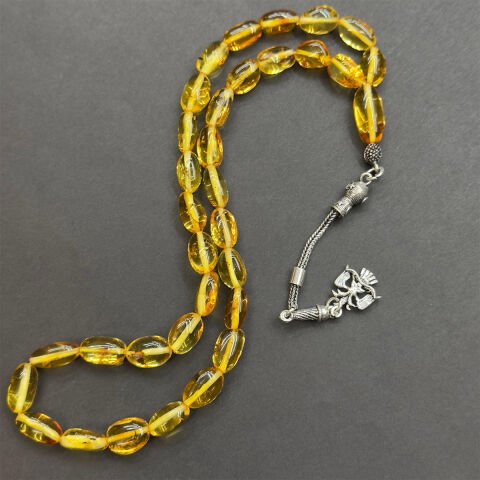 Haşere Fosilli Kaliningrad Damla Kehribar Tespih 5*10 (mm)