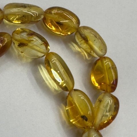 Haşere Fosilli Kaliningrad Damla Kehribar Tespih 5*10 (mm)