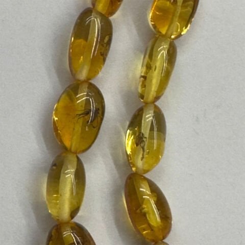 Haşere Fosilli Kaliningrad Damla Kehribar Tespih 5*10 (mm)