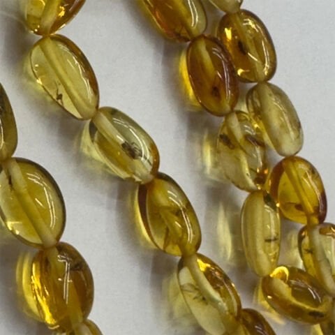 Haşere Fosilli Kaliningrad Damla Kehribar Tespih 5*10 (mm)