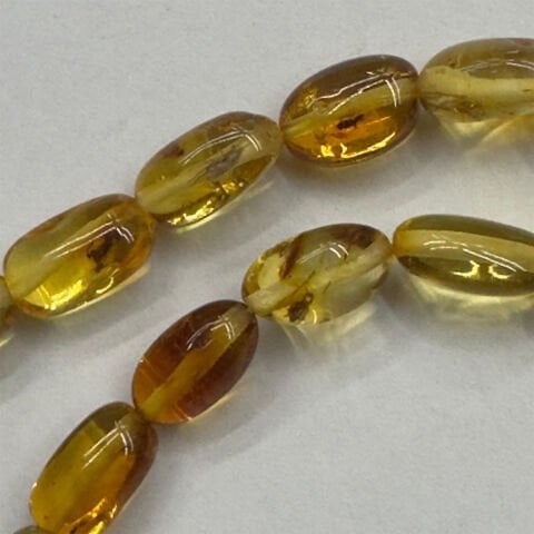 Haşere Fosilli Kaliningrad Damla Kehribar Tespih 5*10 (mm)