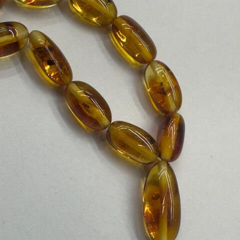 Haşere Fosilli Kaliningrad Damla Kehribar Tespih 5*11 (mm)