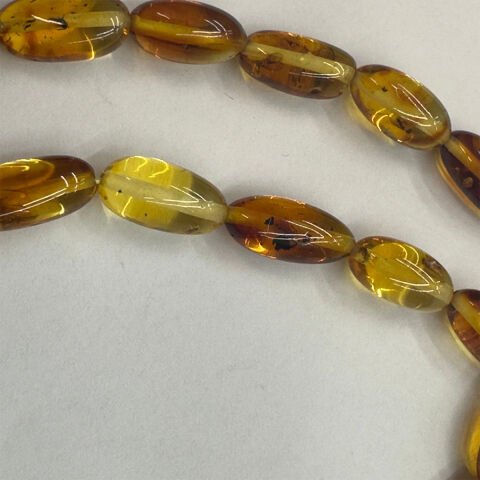 Haşere Fosilli Kaliningrad Damla Kehribar Tespih 5*11 (mm)