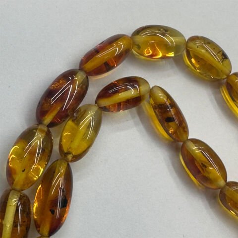 Haşere Fosilli Kaliningrad Damla Kehribar Tespih 5*11 (mm)