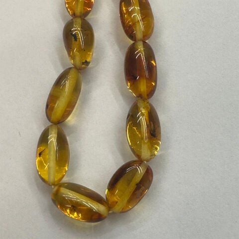 Haşere Fosilli Kaliningrad Damla Kehribar Tespih 5*11 (mm)