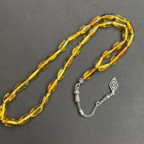 Haşere Fosilli Kaliningrad Damla Kehribar Tespih 6*12 (mm)