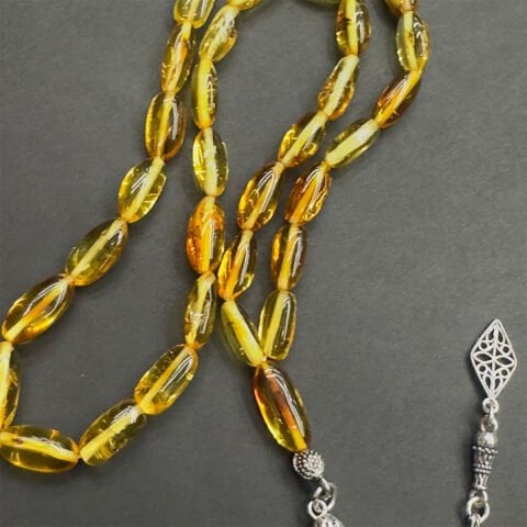 Haşere Fosilli Kaliningrad Damla Kehribar Tespih 6*12 (mm)