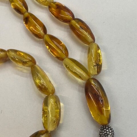 Haşere Fosilli Kaliningrad Damla Kehribar Tespih 6*12 (mm)