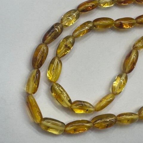 Haşere Fosilli Kaliningrad Damla Kehribar Tespih 6*12 (mm)