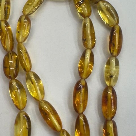 Haşere Fosilli Kaliningrad Damla Kehribar Tespih 6*12 (mm)