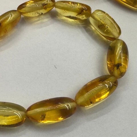 Haşere Fosilli Kaliningrad Damla Kehribar Tespih 6*12 (mm)