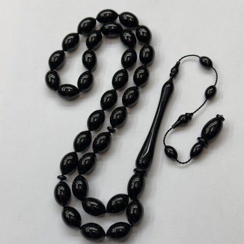 Usta İşi Oltu Taşı Beyzi Tespih 9*14 (mm)