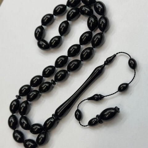 Usta İşi Oltu Taşı Beyzi Tespih 9*14 (mm)