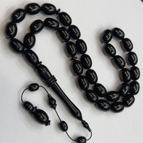 Usta İşi Oltu Taşı Badem Tespih 11*15 (mm)