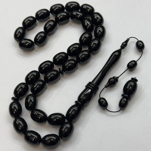 Usta İşi Oltu Taşı Badem Tespih 11*15 (mm)