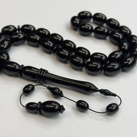 Usta İşi Oltu Taşı Badem Tespih 11*15 (mm)